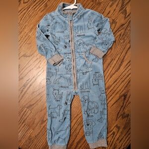 Carter's Blue Fleece Dog Romper